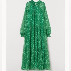 H&M Maxi Green Floral Dress